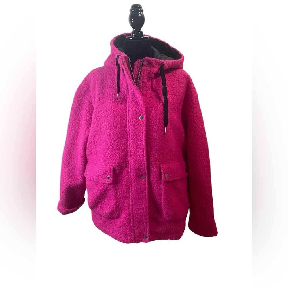 Vince Camuto Hooded Boucle Jacket